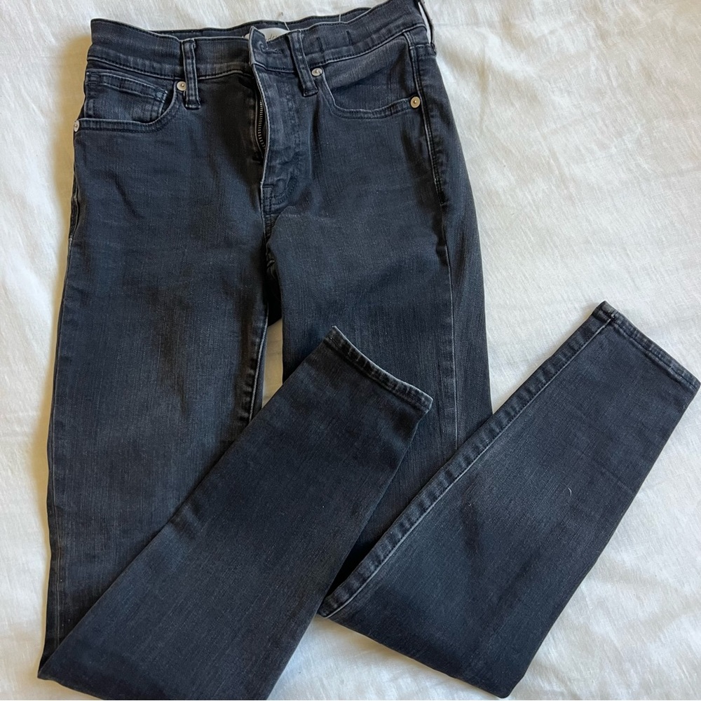 Madewell 9” high riser skinny skinny in charcoal